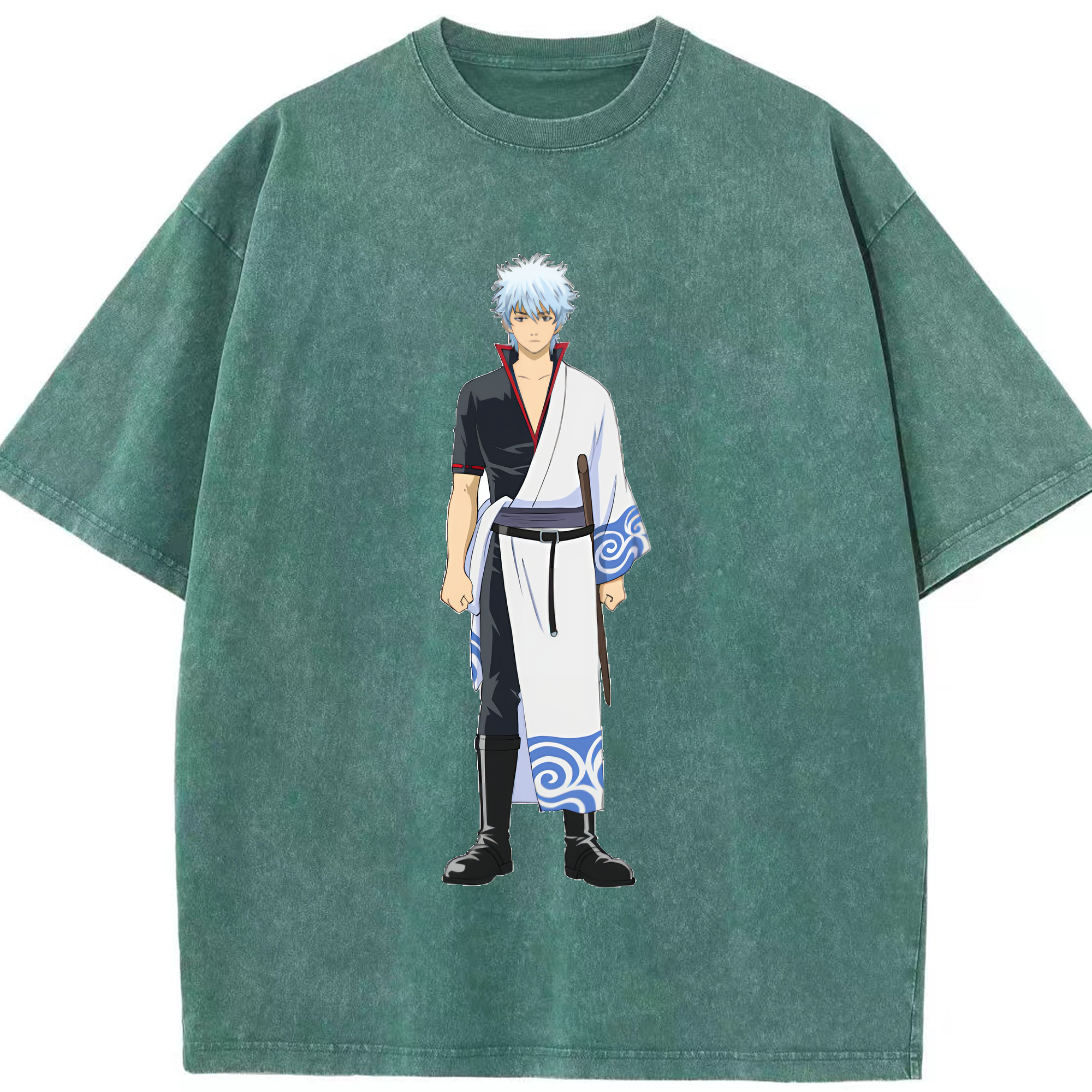 （画像用） ぎんたま 坂田銀時（さかたぎんとき） 神楽 志村新八（しむら しんぱち） GINTAMA Sakata Gintoki Kagura Shimura Shinpachi 綿100% ヴィンテージ風 半袖Tシャツ（フロントプリント）
